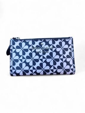 Kate Spade Hollie Clover Geo Small Slim Bifold Wallet - purple/blue